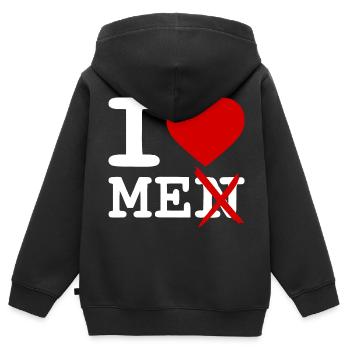 I love me - Kinder Premium Organic Zip Hoodie - Schwarz - Hinten - AI Model Kid Male (0cm)
