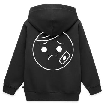 Emoji Skizze verletzt weiß - Kinder Premium Organic Zip Hoodie - Schwarz - Hinten - AI Model Kid Male (0cm)