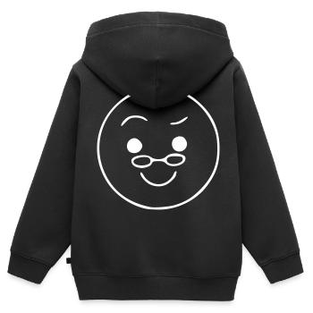 Emoji Skizze Brille weiß - Sweat Premium à capuche zippé enfant bio - noir - Dos - AI Model Kid Male (0cm)