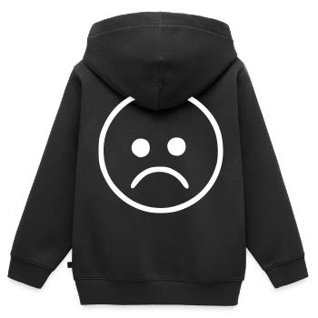 Emoji Skizze traurig weiß - Kinder Premium Organic Zip Hoodie - Schwarz - Hinten - AI Model Kid Male (0cm)