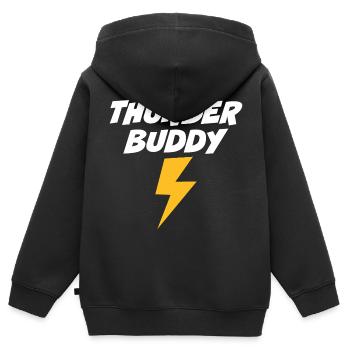 Copain du tonnerre - Sweat Premium à capuche zippé enfant bio - noir - Dos - AI Model Kid Male (0cm)