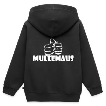 Kosename Mullemaus Geschenkidee - Kinder Premium Organic Zip Hoodie - Schwarz - Hinten - AI Model Kid Male (0cm)
