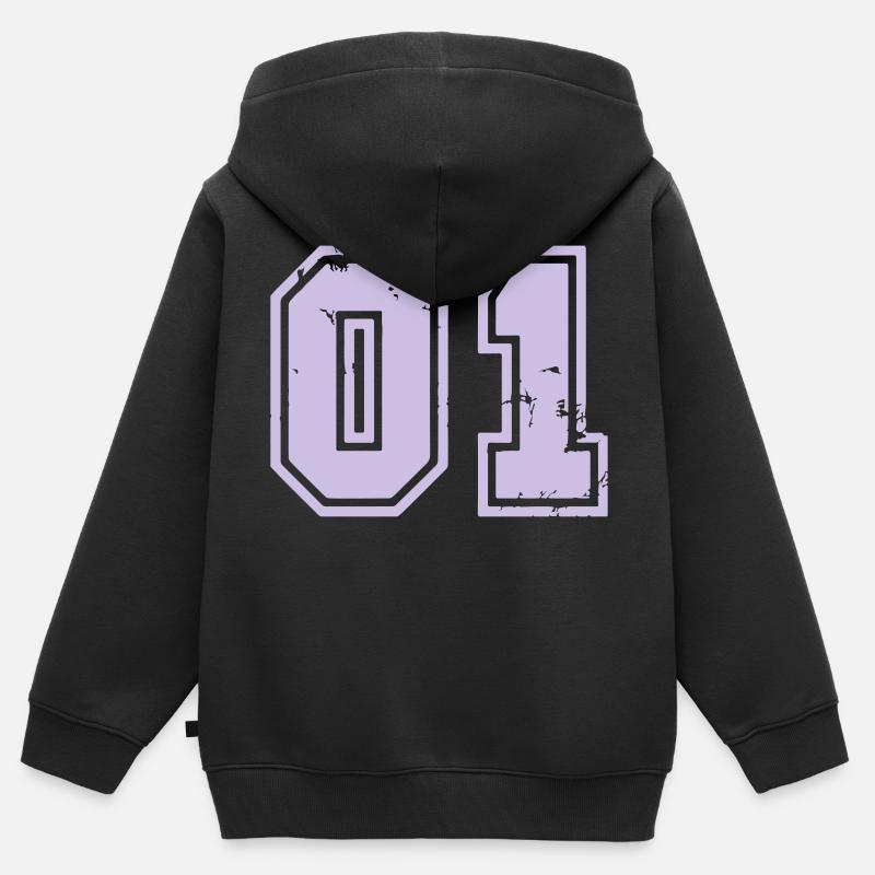 NUMMER 1 - Kinder Premium Organic Zip Hoodie - Schwarz