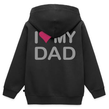 I love my Dad - Kinder Premium Organic Zip Hoodie - Schwarz - Hinten - AI Model Kid Male (0cm)