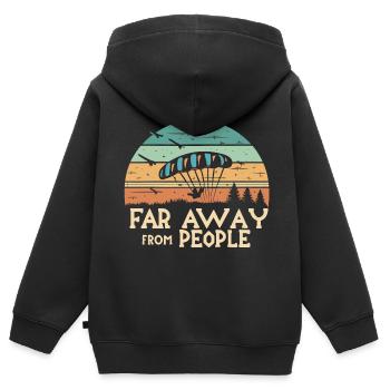 Gleitschirmfliegen - Kinder Premium Organic Zip Hoodie - Schwarz - Hinten - AI Model Kid Male (0cm)