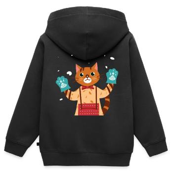 Bäckerei - Kinder Premium Organic Zip Hoodie - Schwarz - Hinten - AI Model Kid Male (0cm)