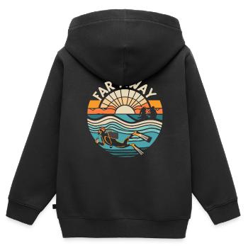 Scuba Diving - Kinder Premium Organic Zip Hoodie - Schwarz - Hinten - AI Model Kid Male (0cm)