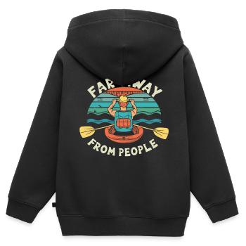 Paddeln - Kinder Premium Organic Zip Hoodie - Schwarz - Hinten - AI Model Kid Male (0cm)