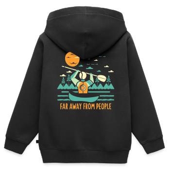 Kanu - Kinder Premium Organic Zip Hoodie - Schwarz - Hinten - AI Model Kid Male (0cm)