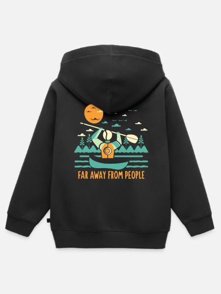Kanu - Kinder Premium Organic Zip Hoodie - Schwarz