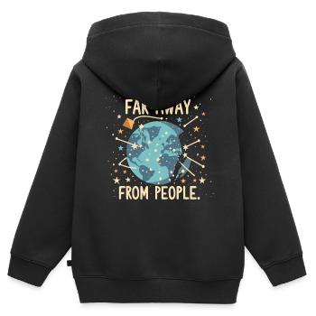 Planet - Kinder Premium Organic Zip Hoodie - Schwarz - Hinten - AI Model Kid Male (0cm)