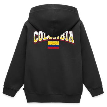 Colombie - Sweat Premium à capuche zippé enfant bio - noir - Dos - AI Model Kid Male (0cm)