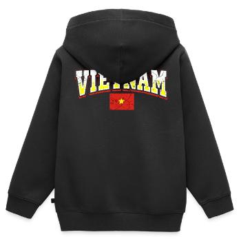Vietnam - Kinder Premium Organic Zip Hoodie - Schwarz - Hinten - AI Model Kid Male (0cm)