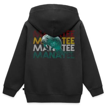 Seekuh - Kinder Premium Organic Zip Hoodie - Schwarz - Hinten - AI Model Kid Male (0cm)