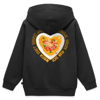 Statt Sorgen Nudeln machen - Kinder Premium Organic Zip Hoodie - Schwarz - Hinten - AI Model Kid Male (0cm)