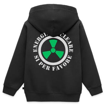 Kernkraft, Ja bitte - Kinder Premium Organic Zip Hoodie - Schwarz - Hinten - AI Model Kid Male (0cm)