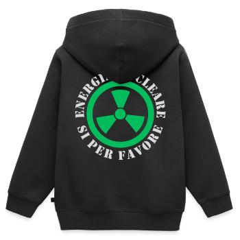 Kernkraft, Ja bitte - Kinder Premium Organic Zip Hoodie - Schwarz - Hinten - AI Model Kid Male (0cm)