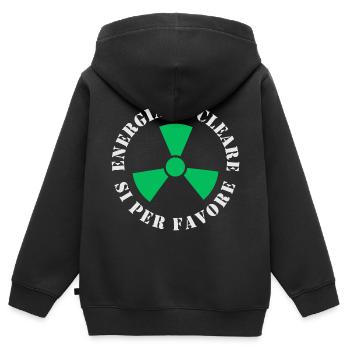 Kernkraft, Ja bitte - Kinder Premium Organic Zip Hoodie - Schwarz - Hinten - AI Model Kid Male (0cm)