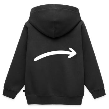 Flèche dessin esquisse blanc - Sweat Premium à capuche zippé enfant bio - noir - Dos - AI Model Kid Male (0cm)