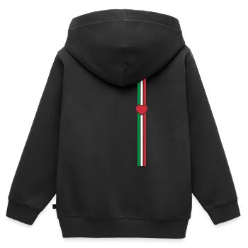 Italie drapeau ligne verticale - Sweat Premium à capuche zippé enfant bio - noir - Dos - AI Model Kid Male (0cm)