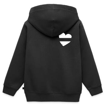 Logo du cœur - Love Emblem - Sweat Premium à capuche zippé enfant bio - noir - Dos - AI Model Kid Male (0cm)