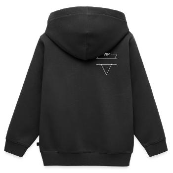 VIP logo white - triangle shape - Kids Premium Organic Zip-up Hoodie - black - Back - AI Model Kid Male (0cm)