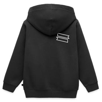 Bannière double - Sweat Premium à capuche zippé enfant bio - noir - Dos - AI Model Kid Male (0cm)