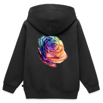 rosa Farben - Kinder Premium Organic Zip Hoodie - Schwarz - Hinten - AI Model Kid Male (0cm)