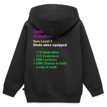 Clothing of demotivation - Kinder Premium Organic Zip Hoodie - Schwarz - Hinten - AI Model Kid Male (0cm)