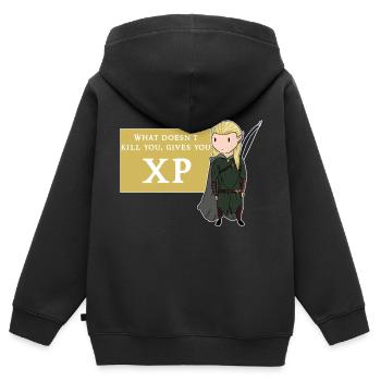Roleplay XP - Kinder Premium Organic Zip Hoodie - Schwarz - Hinten - AI Model Kid Male (0cm)