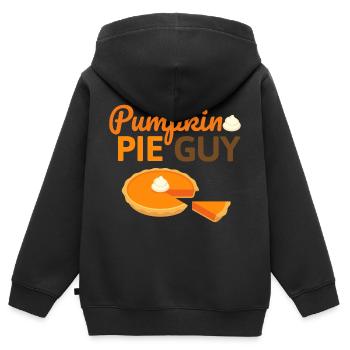 Gâteau à la citrouille - Gâteau à la citrouille Halloween Fall - Sweat Premium à capuche zippé enfant bio - noir - Dos - AI Model Kid Male (0cm)
