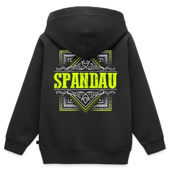 Berlin Spandau - für Berliner - Spandauer - Kinder Premium Organic Zip Hoodie - Schwarz - Hinten - AI Model Kid Male (0cm)