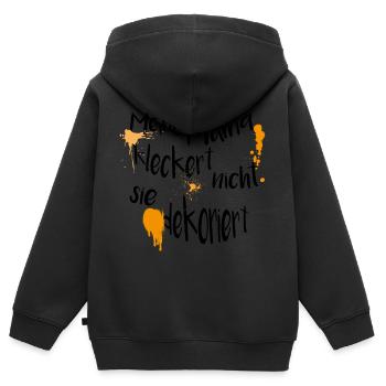 Nicht Kleckern - Dekorieren Kinder Baby Shirt - Kinder Premium Organic Zip Hoodie - Schwarz - Hinten - AI Model Kid Male (0cm)
