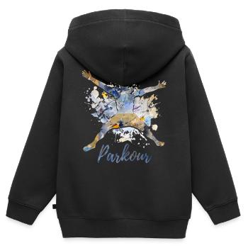 Parkour Freerunning Freerun Parkour - Kinder Premium Organic Zip Hoodie - Schwarz - Hinten - AI Model Kid Male (0cm)