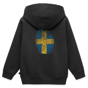 Suède - Sweat Premium à capuche zippé enfant bio - noir - Dos - AI Model Kid Male (0cm)