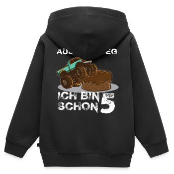 5. Geburtstag Monstertruck 5 Jahre Geschenk - Kinder Premium Organic Zip Hoodie - Schwarz - Hinten - AI Model Kid Male (0cm)