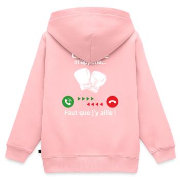 Boxen ruft mich an ... ich muss gehen! - Kinder Premium Organic Zip Hoodie - Rosa - Hinten - AI Model Kid Female (0cm)