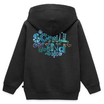 Écolier - Sweat Premium à capuche zippé enfant bio - noir - Dos - AI Model Kid Male (0cm)