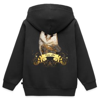 Barn owl - Kids Premium Organic Zip-up Hoodie - black - Back - AI Model Kid Male (0cm)