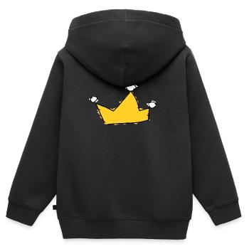 couronne - Sweat Premium à capuche zippé enfant bio - noir - Dos - AI Model Kid Male (0cm)