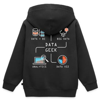 Data Geek Softwareentwickler - Kinder Premium Organic Zip Hoodie - Schwarz - Hinten - AI Model Kid Male (0cm)