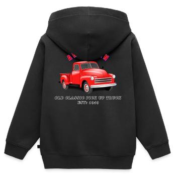 OLD CLASSIC PICK UP TRUCK - Kinder Premium Organic Zip Hoodie - Schwarz - Hinten - AI Model Kid Male (0cm)