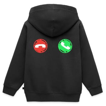 Anruf Symbol Lustig - Kinder Premium Organic Zip Hoodie - Schwarz - Hinten - AI Model Kid Male (0cm)