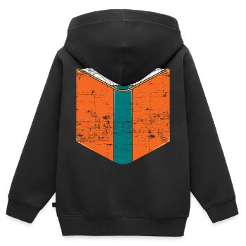Lire des livres - Sweat Premium à capuche zippé enfant bio - noir - Dos - AI Model Kid Male (0cm)
