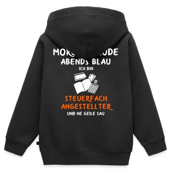 Steuerfachangestellter Steuerberater Steuer - Kinder Premium Organic Zip Hoodie - Schwarz - Hinten - AI Model Kid Male (0cm)