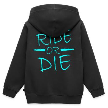 Rouler ou mourir - Sweat Premium à capuche zippé enfant bio - noir - Dos - AI Model Kid Male (0cm)