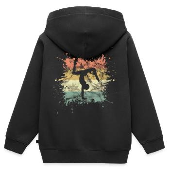 Kunstturnen Turnen - Kinder Premium Organic Zip Hoodie - Schwarz - Hinten - AI Model Kid Male (0cm)