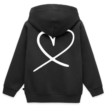 Herz Emoji Skizze - Kinder Premium Organic Zip Hoodie - Schwarz - Hinten - AI Model Kid Male (0cm)