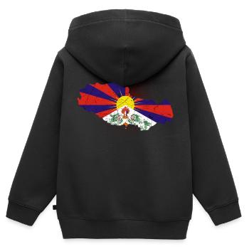 Tibet - Kinder Premium Organic Zip Hoodie - Schwarz - Hinten - AI Model Kid Male (0cm)