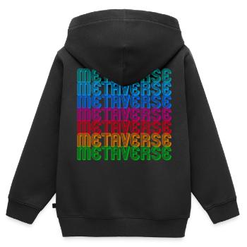 Metaverse - Kids Premium Organic Zip-up Hoodie - black - Back - AI Model Kid Male (0cm)